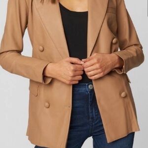 Blank NYC Women’s Double Breasted Faux Leather Blazer Size M